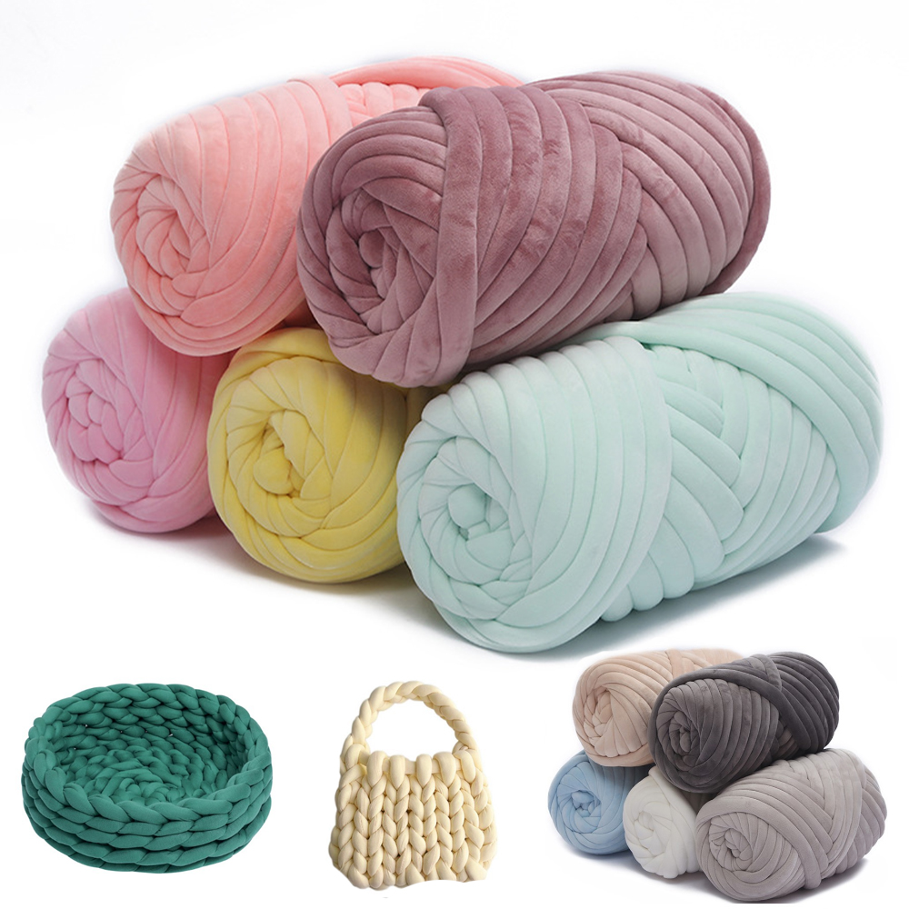 Throw Blanket Chunky Knit - Hilo grueso de algodón con núcleo