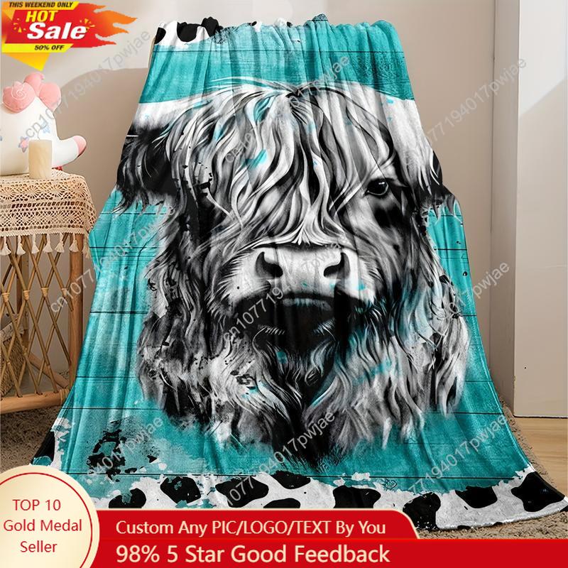 Throw Blanket Chunky Knit - Manta polar de franela de vaca