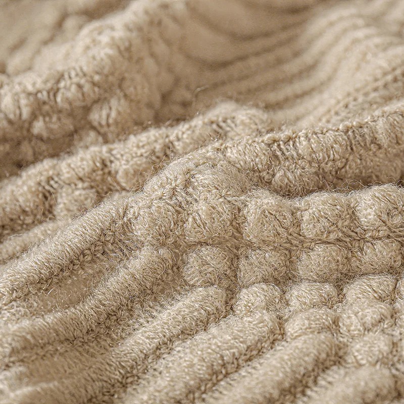 Manta de punto color caqui con - Throw Blanket Chunky Knit reseña y precio