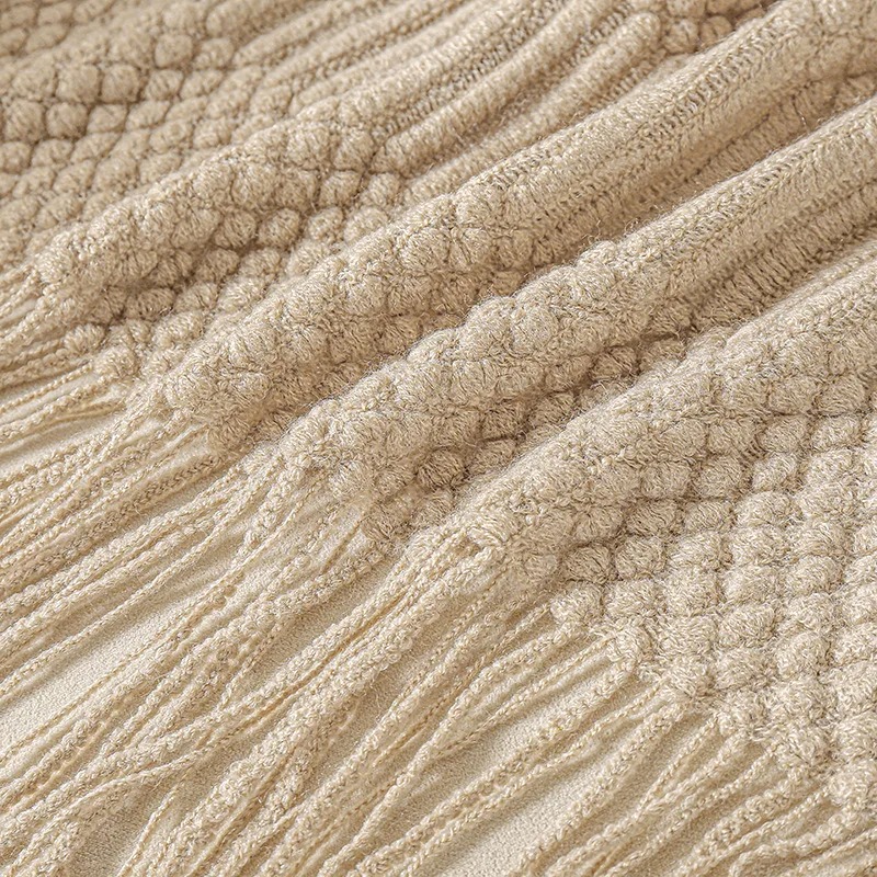 Manta de punto color caqui con - Throw Blanket Chunky Knit reseña y precio