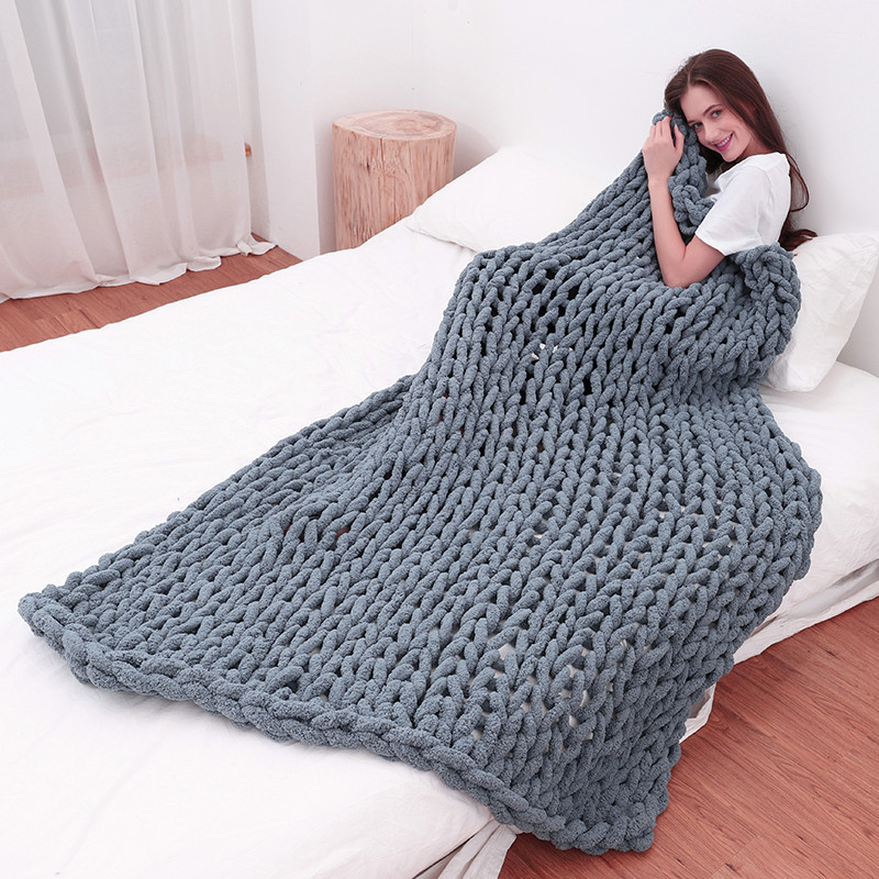 Manta de punto grueso a mano,  - Throw Blanket Chunky Knit reseña y precio