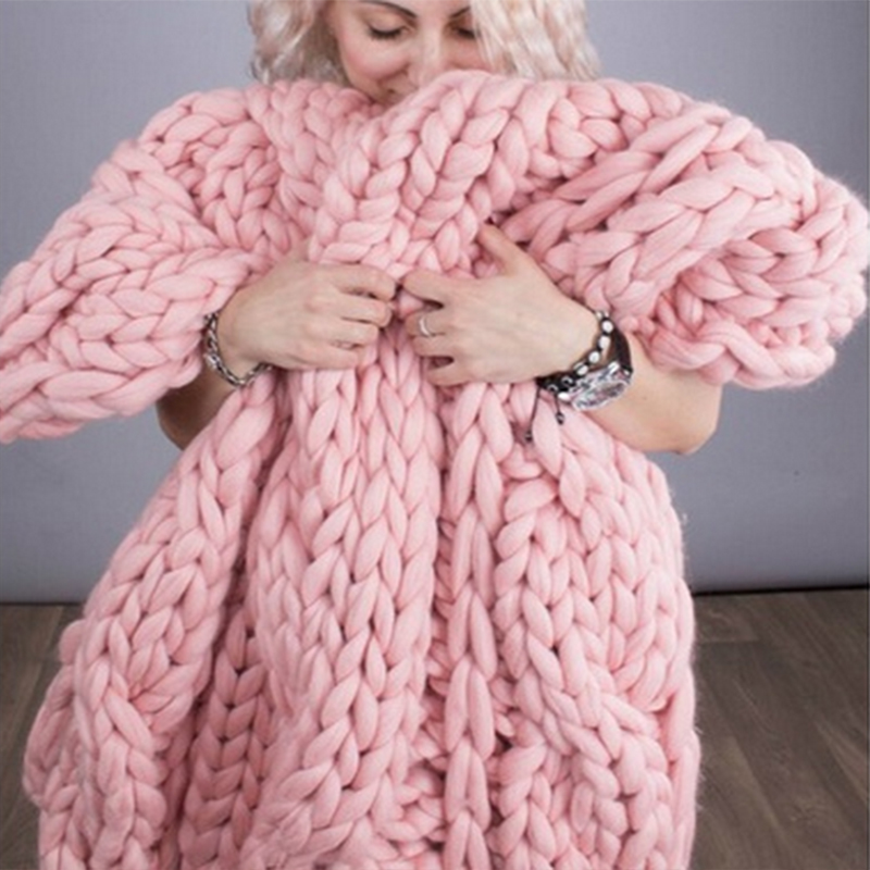 Manta de punto gruesa a mano,  - Throw Blanket Chunky Knit reseña y precio