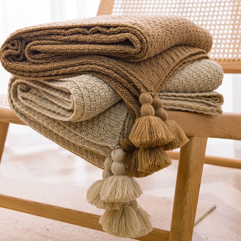 Mantas nórdicas para cama, sof - Throw Blanket Chunky Knit reseña y precio