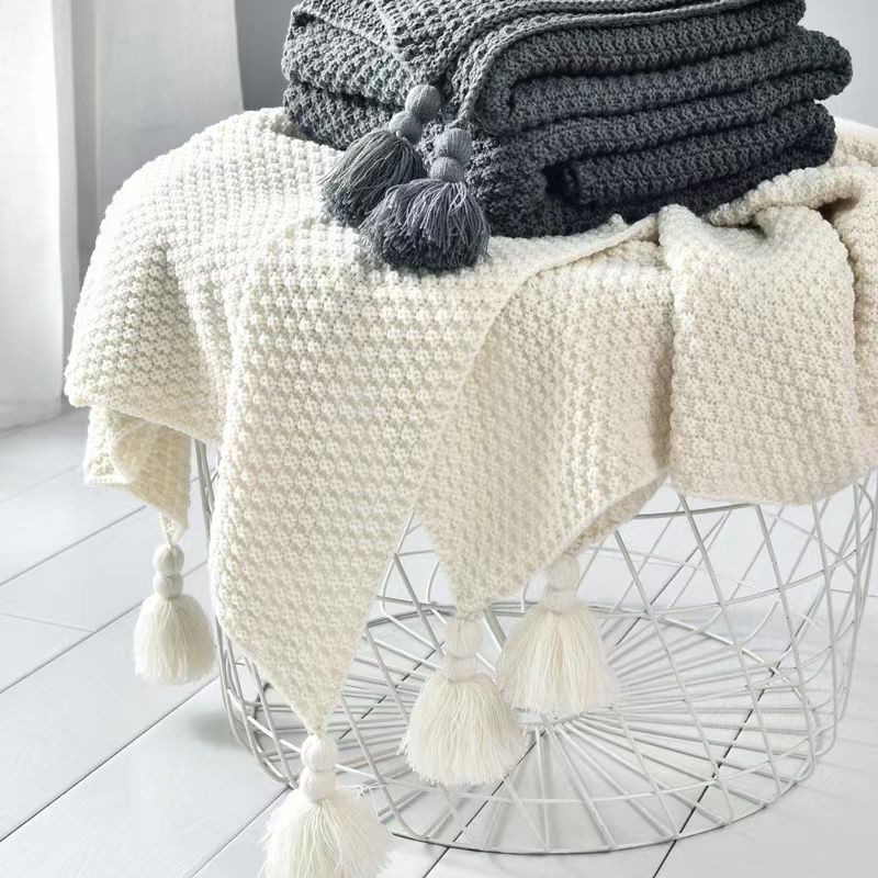 Mantas nórdicas para cama, sof - Throw Blanket Chunky Knit reseña y precio