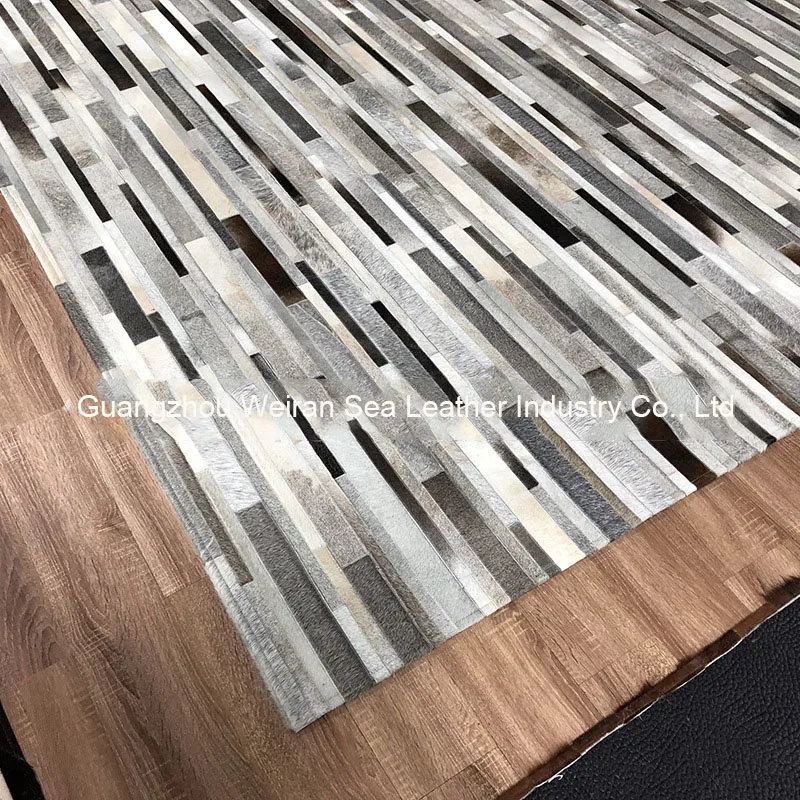 Alfombra Gris de Cuero Vacuno  - Home Textiles Importers In Usa reseña y precio