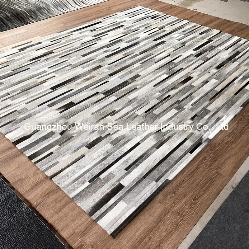 Alfombra Gris de Cuero Vacuno  - Home Textiles Importers In Usa reseña y precio
