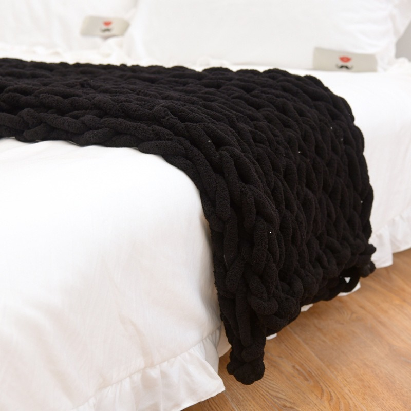 Manta de punto grueso hecha a  - Throw Blanket Chunky Knit reseña y precio
