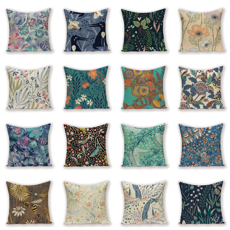 Funda de cojín de flores color - Home Textiles Discount reseña y precio