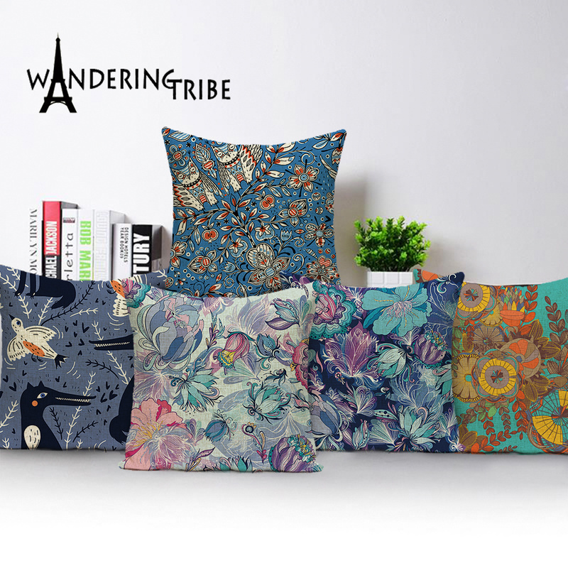 Funda de cojín de flores color - Home Textiles Discount reseña y precio